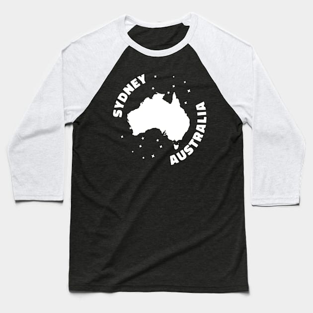 Sydney Australia map gift Baseball T-Shirt by NIKA13